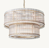 San Marco Handmade Glass 2-Tier Round Chandelier 48"